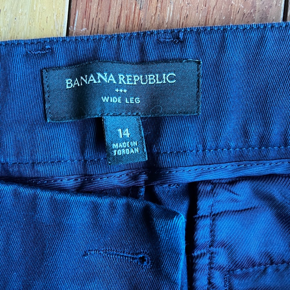 Banana Republic Women's Navy Wide Leg Pants - Picture 2 of 4